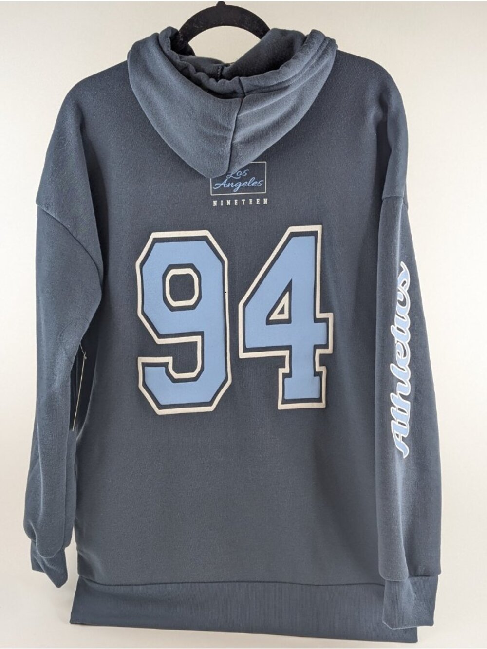 Sugarkiss LA Athletics 94 Womens Medium Hoodie Blue Oversized Long Sweatshirt - Picture 4 of 9